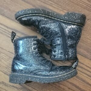 Dr Martens Black Glitter Combat Boots